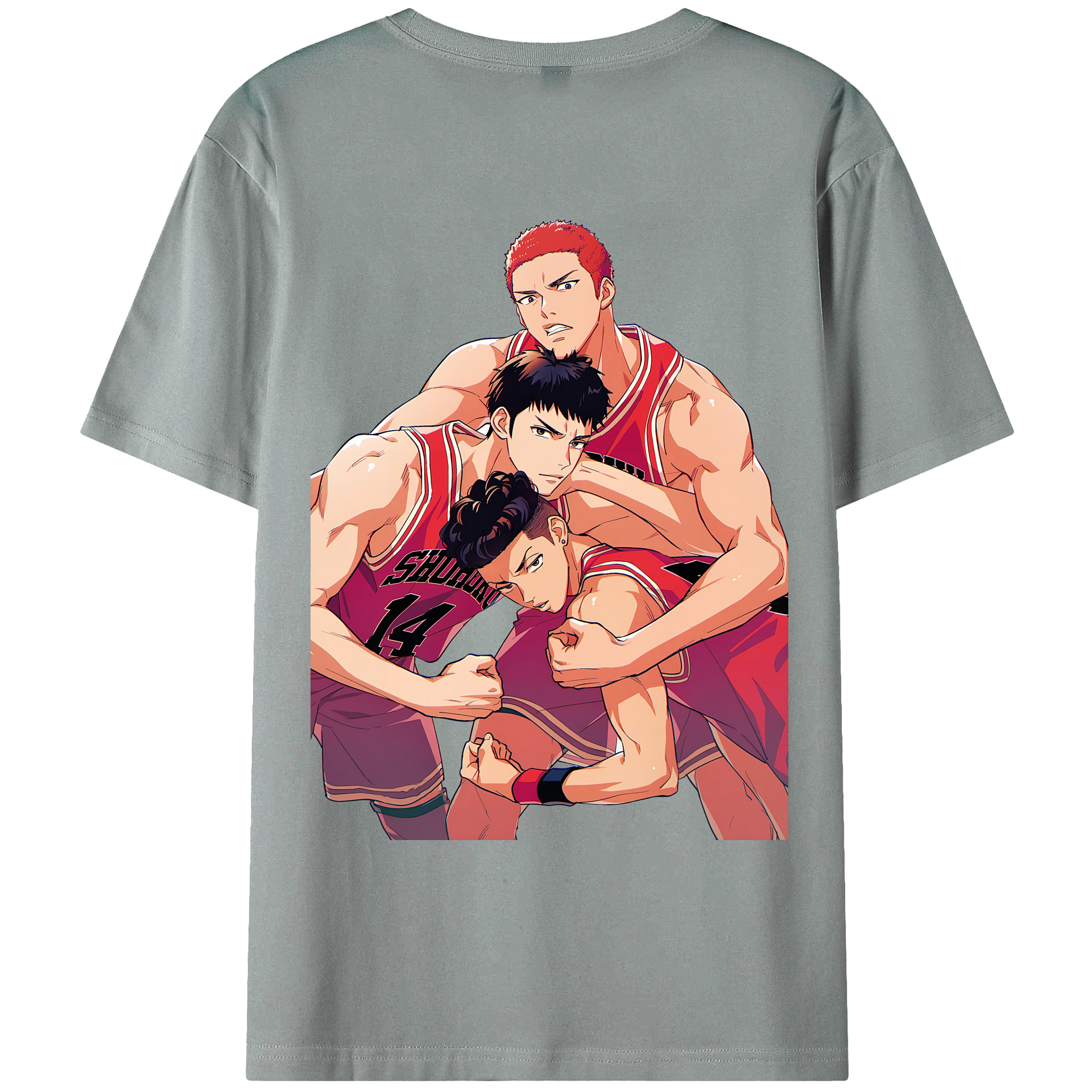 （画像用） SLAM DUNK／スラムダンク 綿100％ メンズ半袖Tシャツ（バックプリント） 通気性